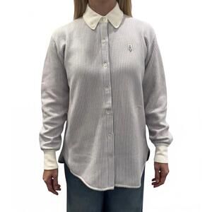 NEW BARRIE striped long sleeve overshirt in stripes chakra/cruise niveous